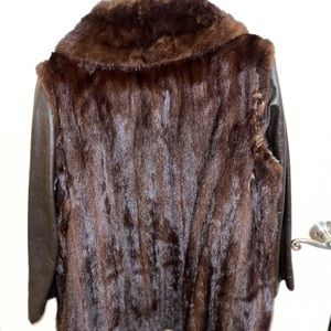 Vintage mink leather coat